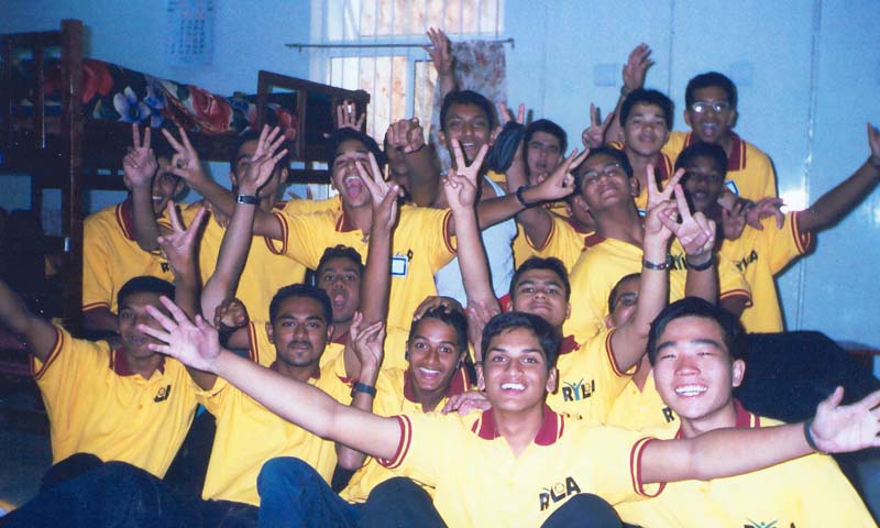 The boys dorm 
with the official yellow T's